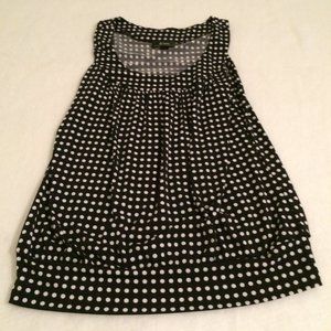 Black White Polka Dot Sleeveless Top Size M By Byer California Bwear Round Neck